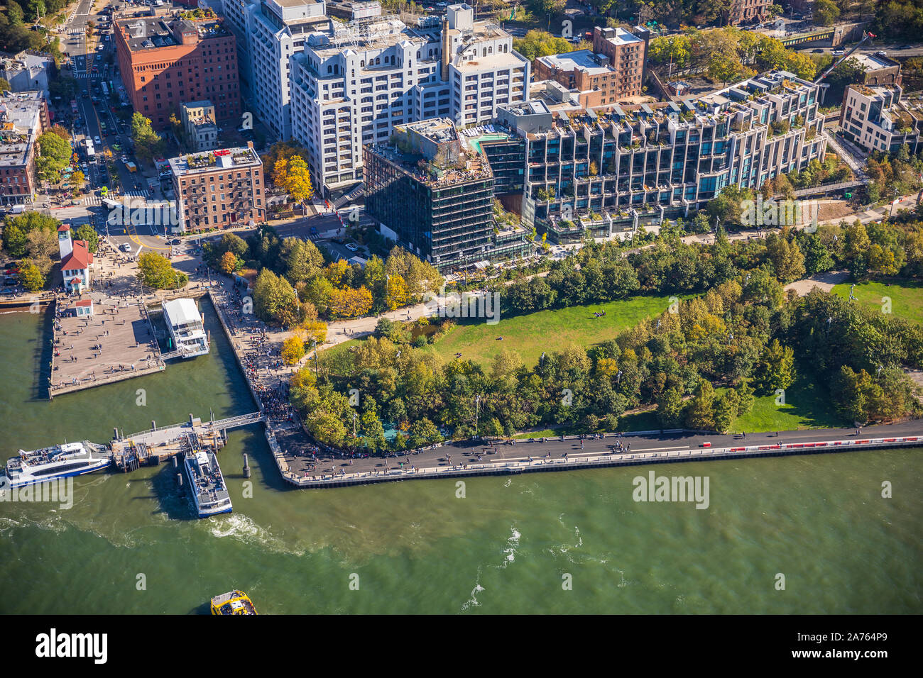 Aerial view from helicopter to Manhattan, New York City Stock Photo - Alamy
