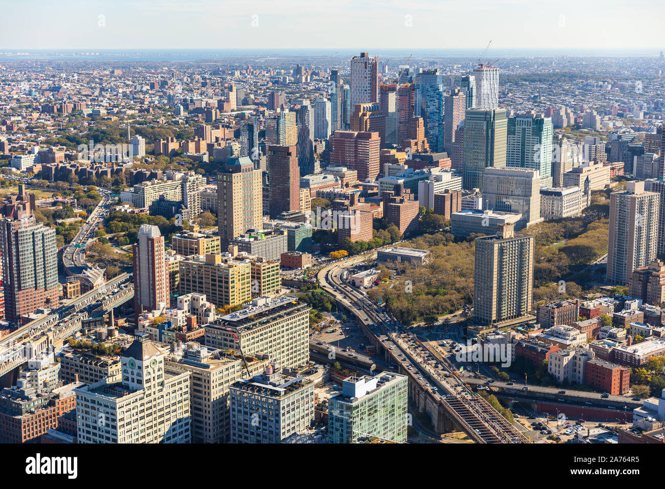 Aerial view from helicopter to Manhattan, New York City Stock Photo - Alamy