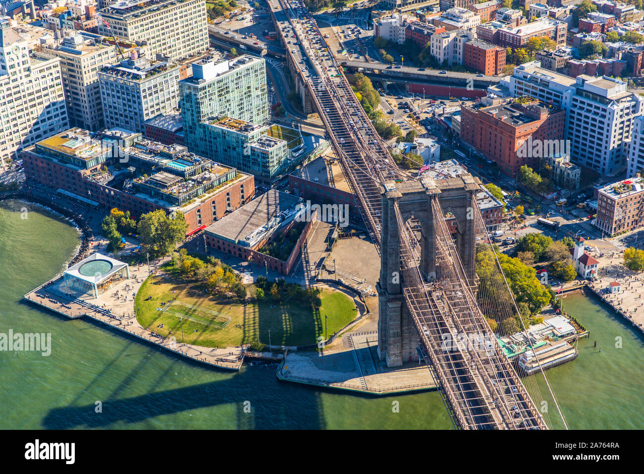 Aerial view from helicopter to Manhattan, New York City Stock Photo - Alamy