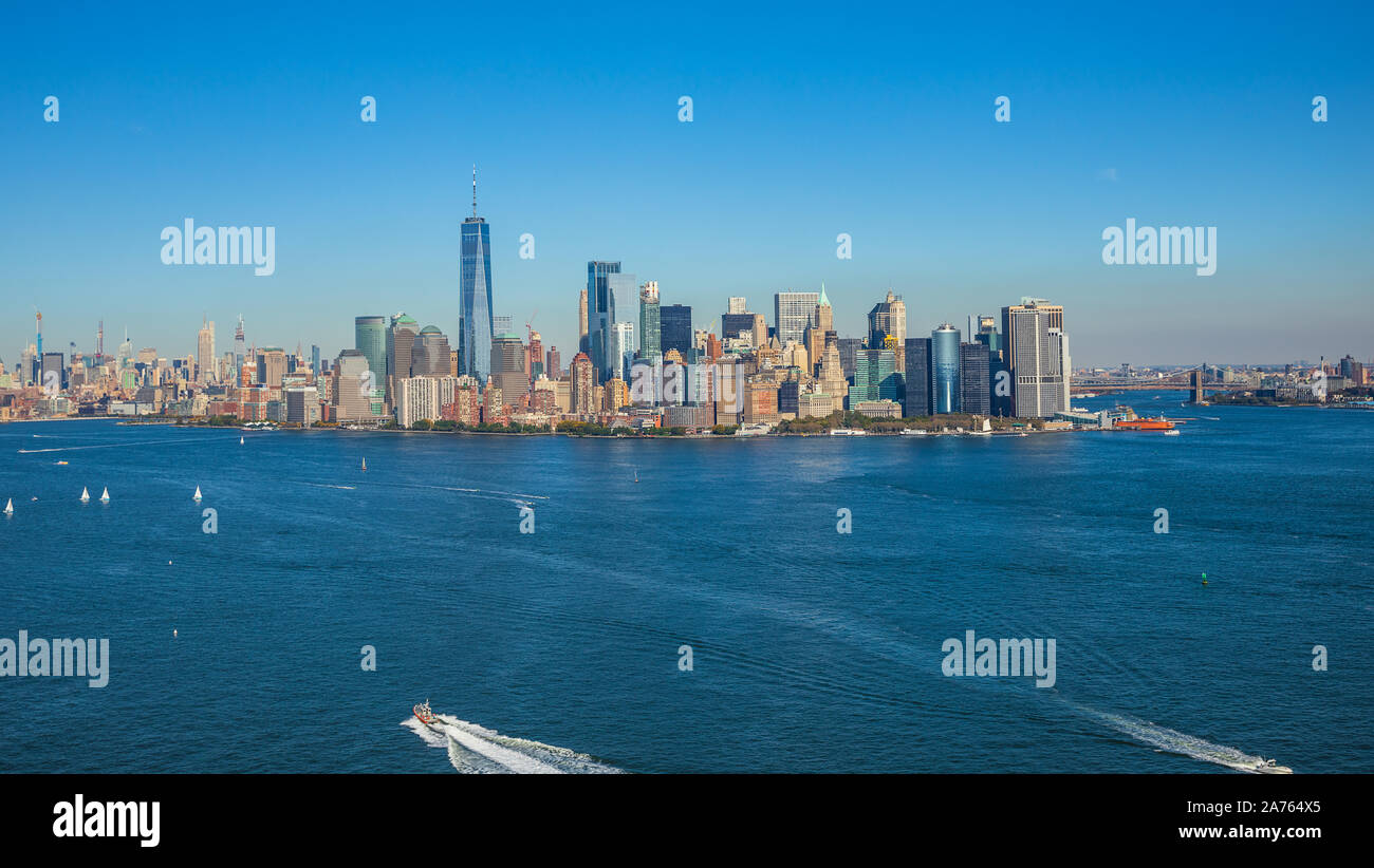 Aerial view from helicopter to Manhattan, New York City Stock Photo - Alamy