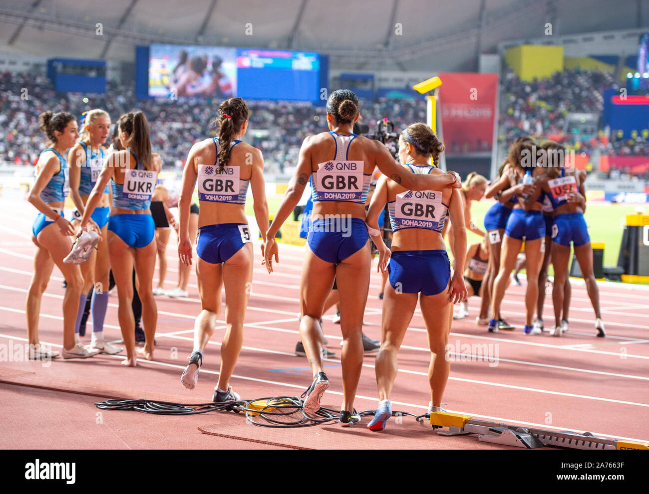 DOHA QATAR OCT 6 GB & NI women’s team after competing in the women’s