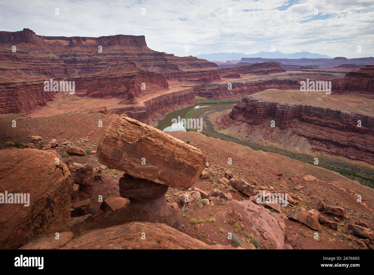 Balancing rock & Colorado River Canyonlands National Park Stock Photo