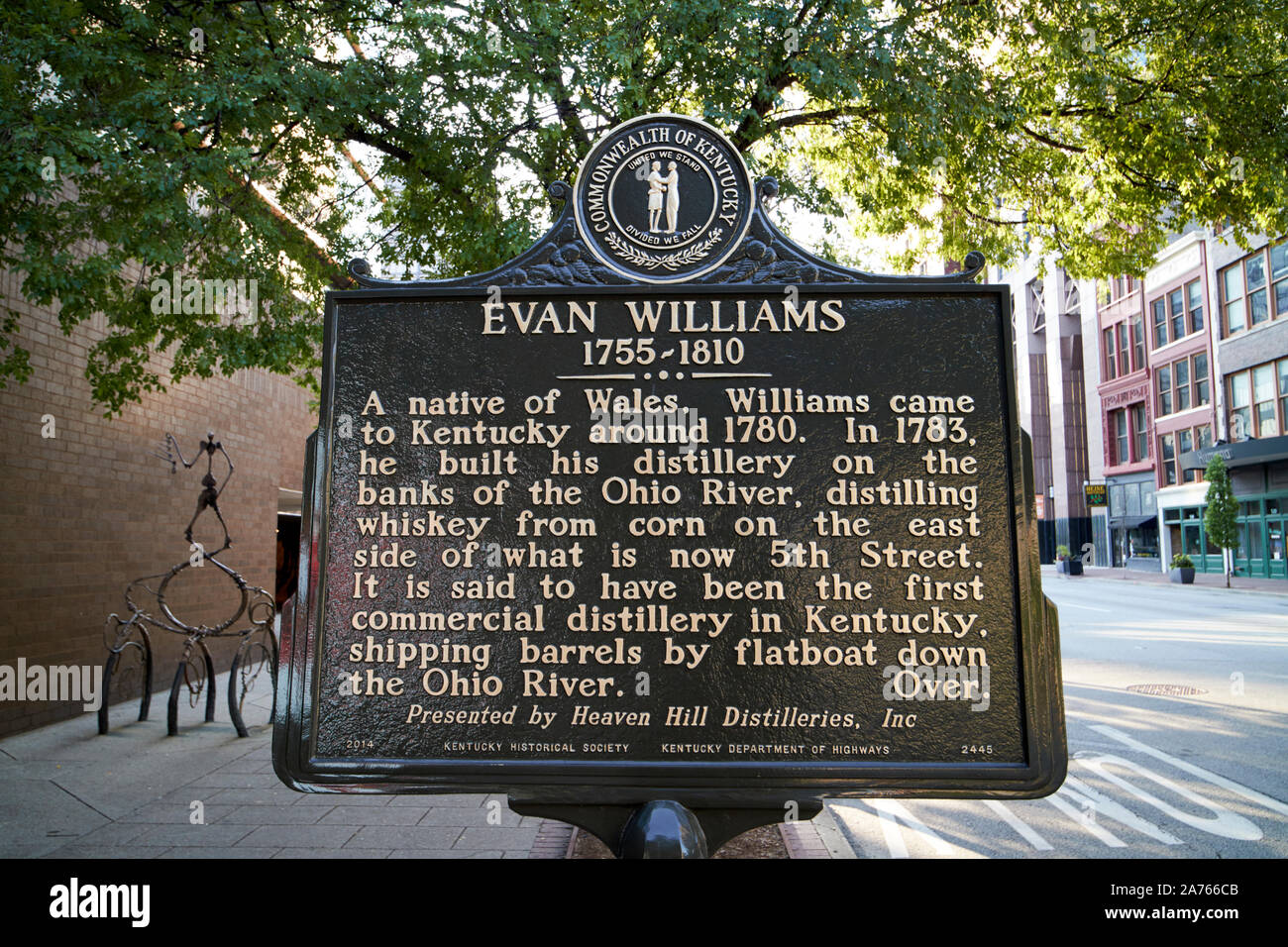 evan williams historical marker louisville kentucky USA Stock Photo Alamy