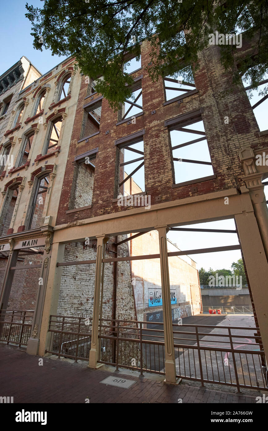 building facades in historic downtown district louisville kentucky USA Stock Photo