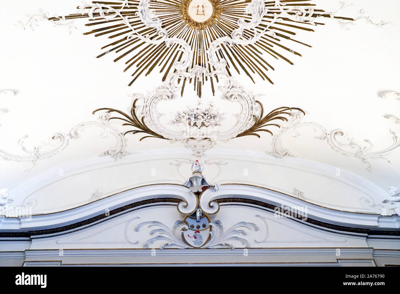 Old Ceiling Wall Pattern Interior Design Plaster Background