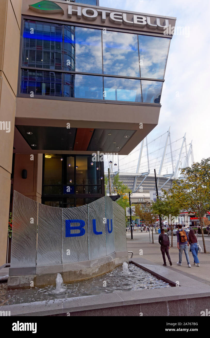 The Hotel BLU boutique hotel on Robson Street in downtown Vancouver, BC