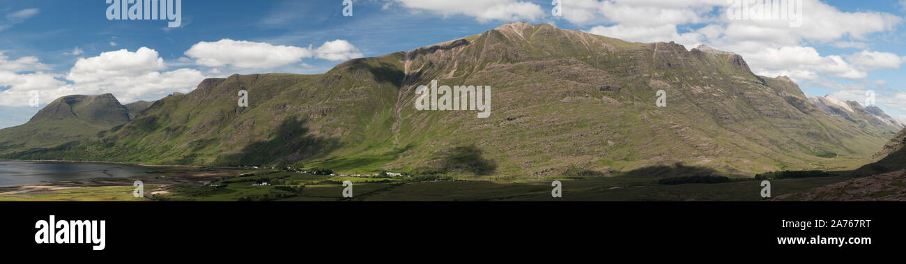 Torrdon village with Torridon mountains Beinn Alligin, Liathach and ...