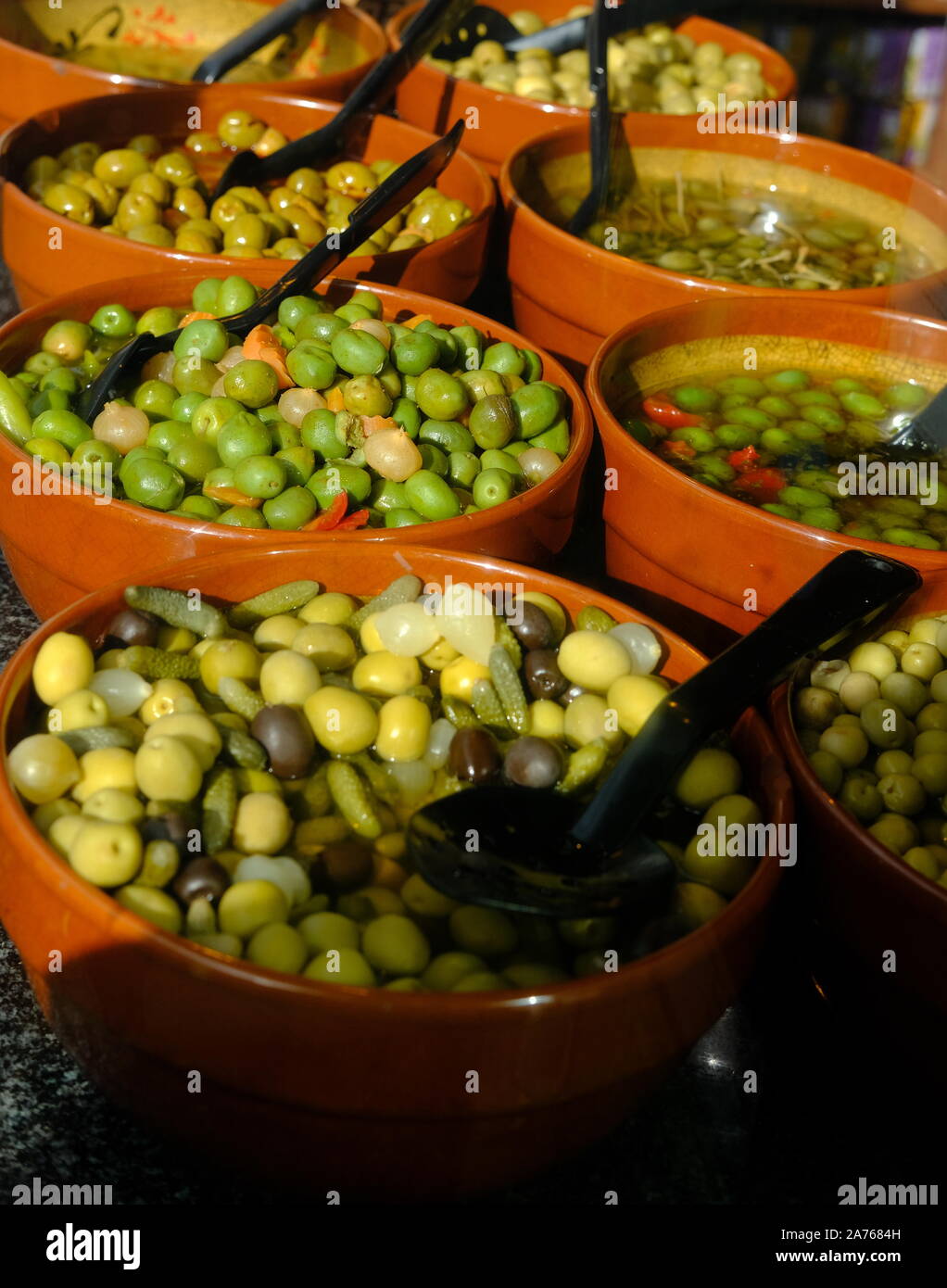 Olive Bowls: Aberystwyth Stock Photo