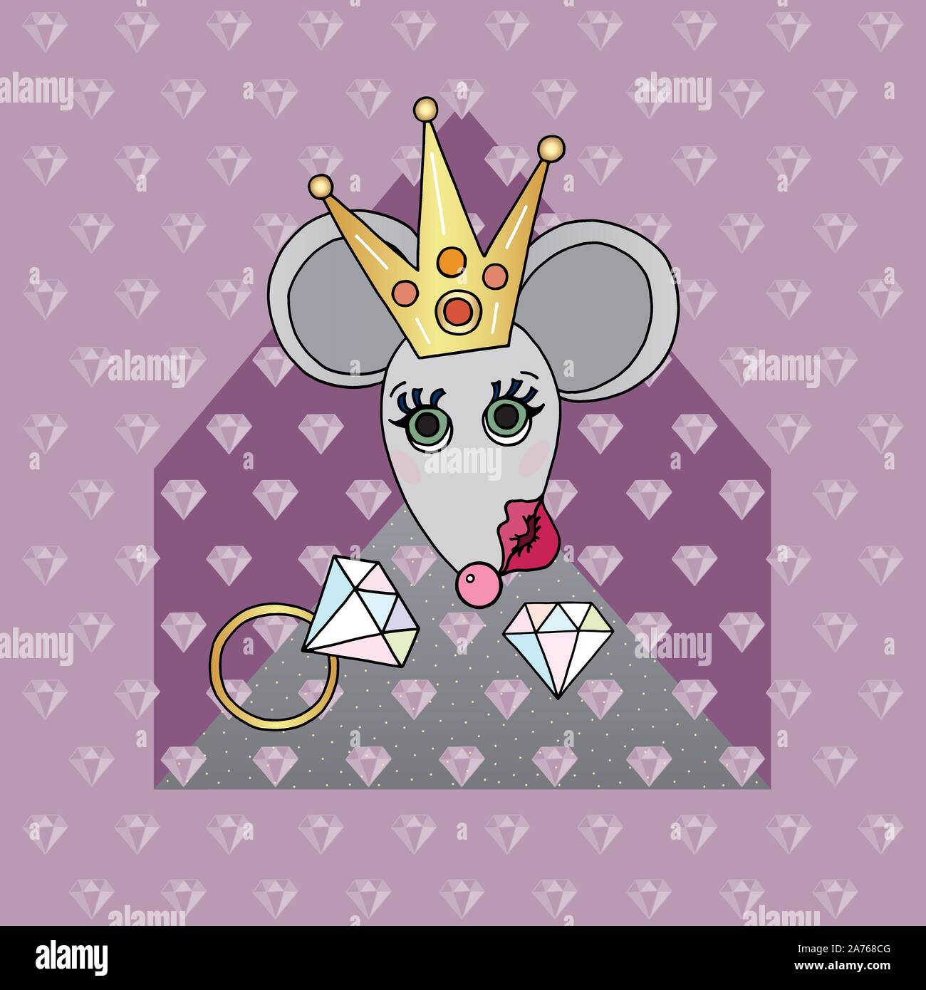 cartoon rat wearing a crown Stock Vector Image & Art - Alamy