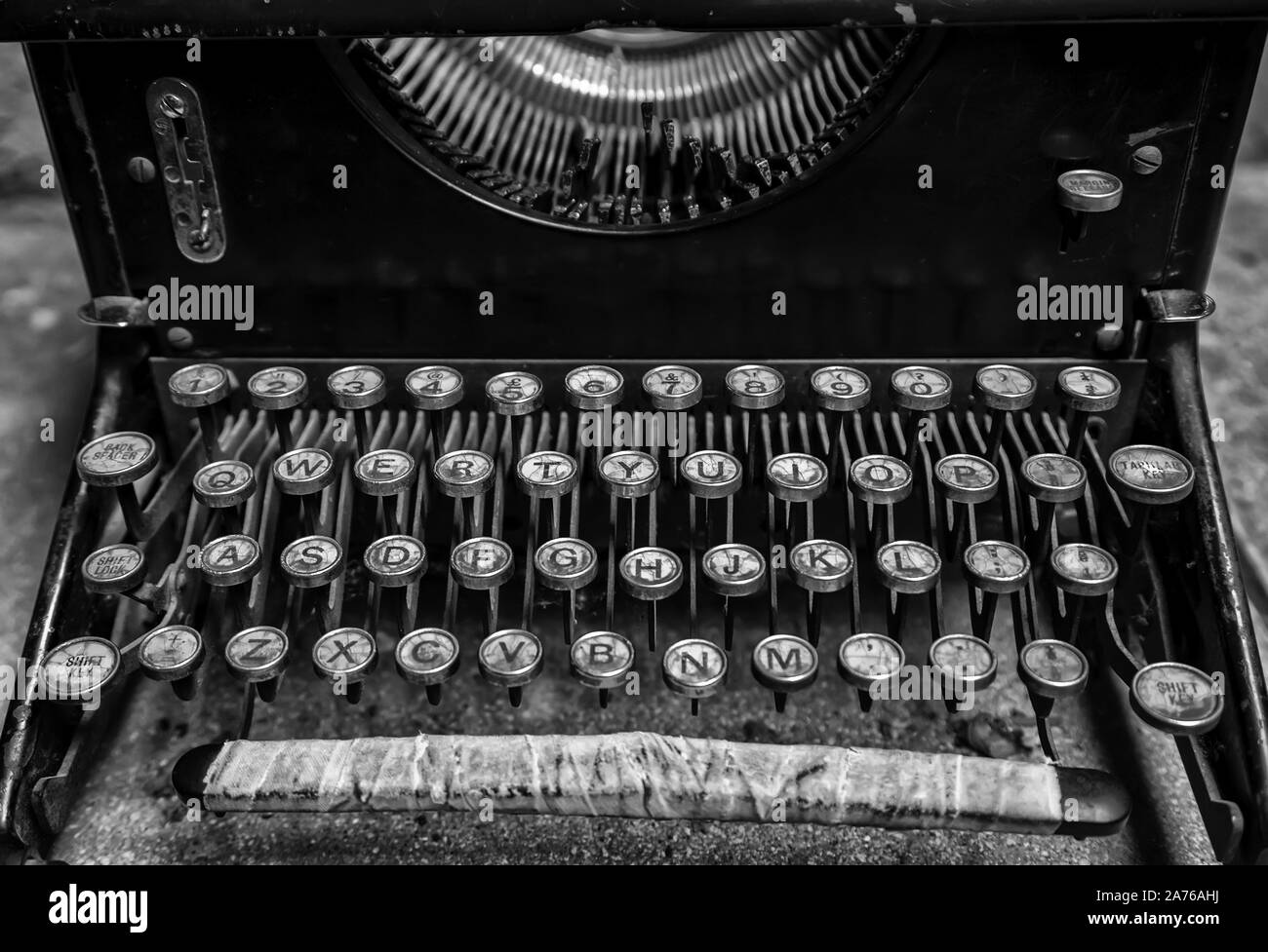 Old typewriter, detail of old writing instrument, keys Stock Photo Alamy