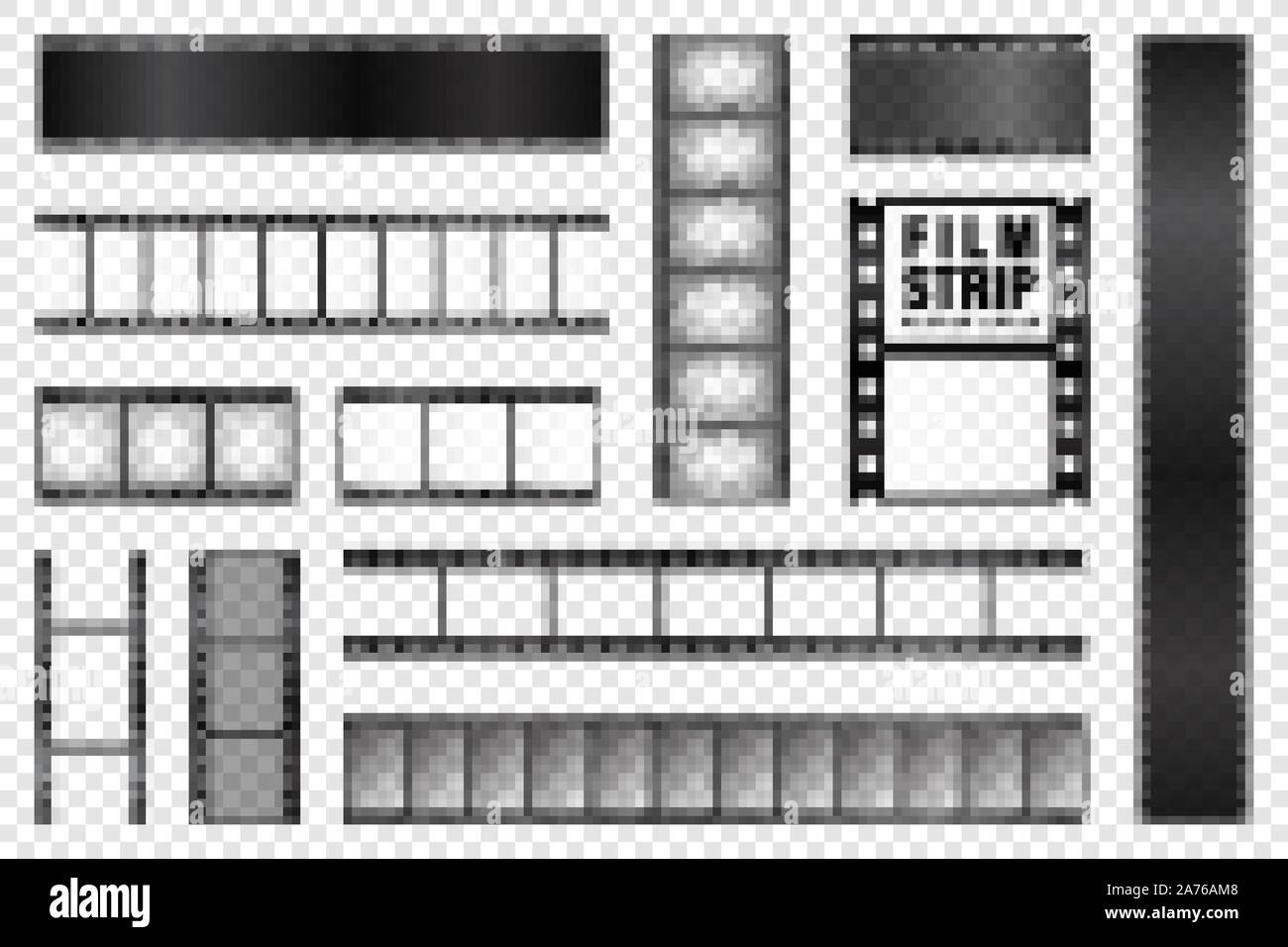 Realistic Film Strips Collection On Transparent Background Old Retro Cinema Strip Vector Photo Frame Stock Vector Image Art Alamy