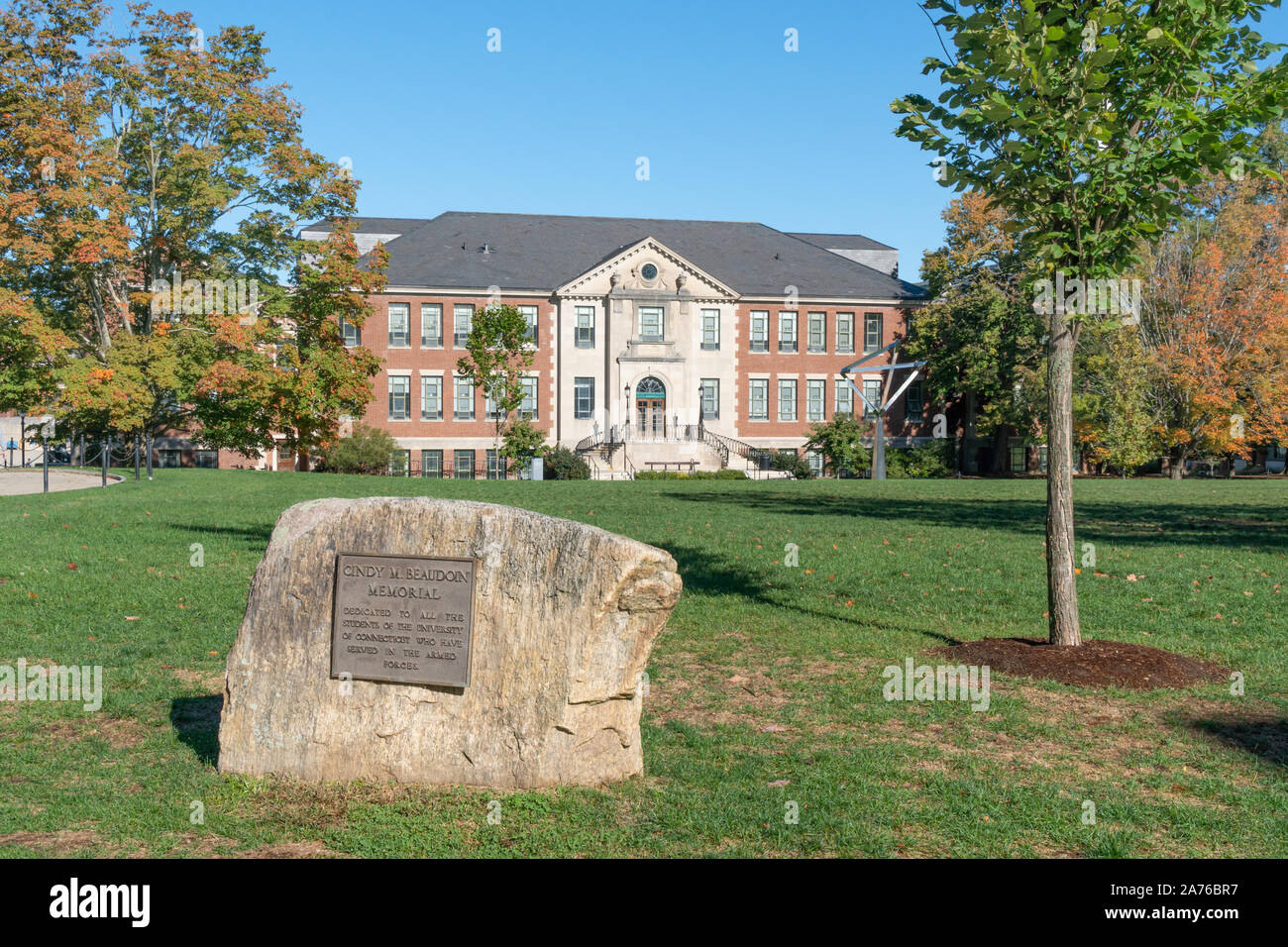 STORRS, CT/USA - SEPTEMBER 27, 2019: Cindy M. Meaudoin Memorial on the campus of the University Connecticut. Stock Photo
