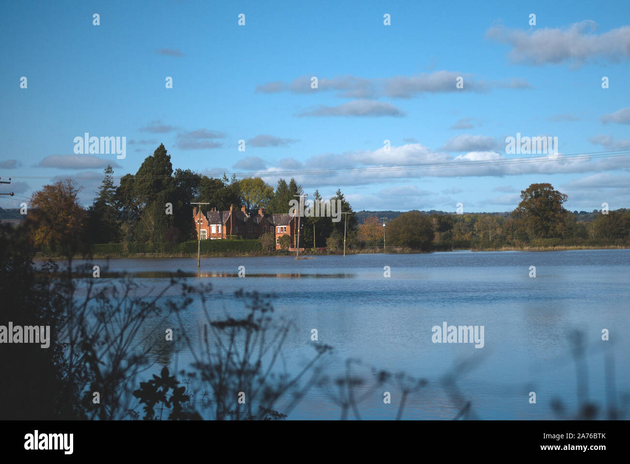 Flooding in Letton Herefordshire Stock Photo