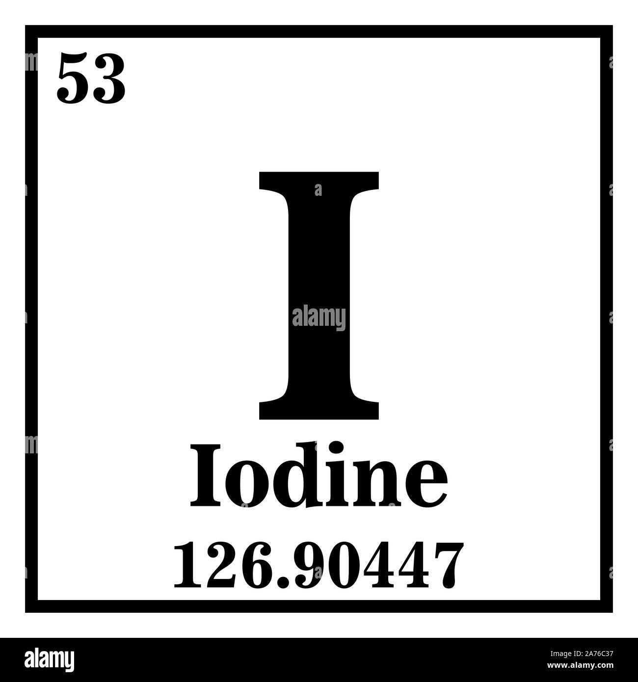 Iodine Periodic Table of the Elements Vector illustration eps 10. Stock Vector