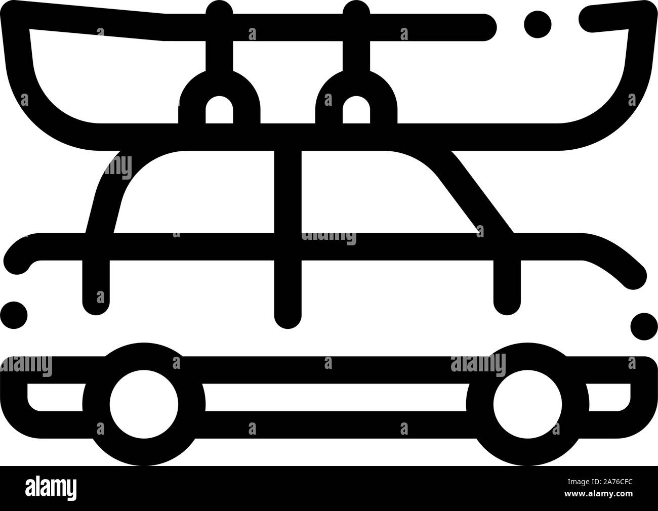 Car Driven Boat Canoeing Icon Vector Illustration Stock Vector Image ...