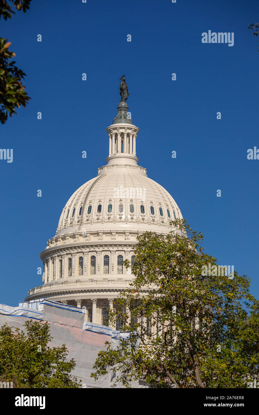 WASHINGTON, DC, USA - United States Capitol dome, on Capitol Hill. Stock Photo
