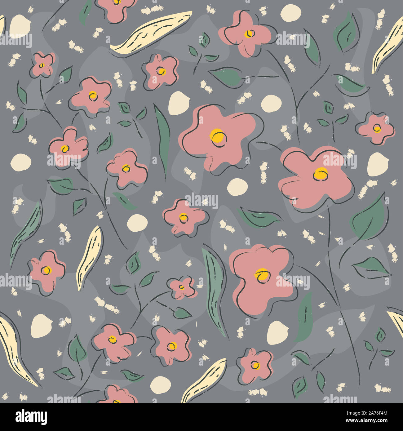 Floral Seamless Pattern. Hand Drawn. Vector Illustration Stock Photo ...