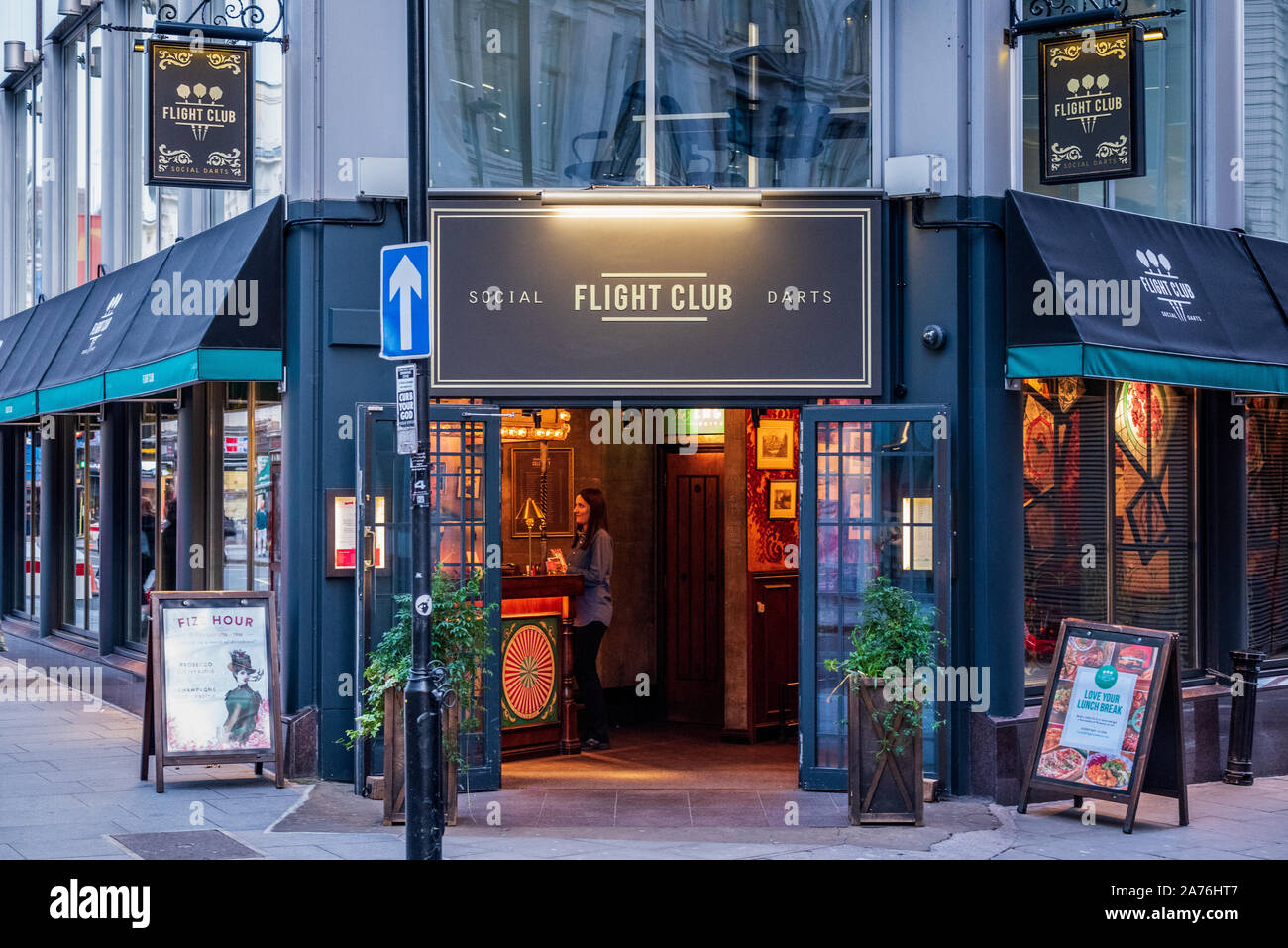 The Flight Club - a darts club and venue in Central London - Flight Club is the home of Social Darts. Stock Photo