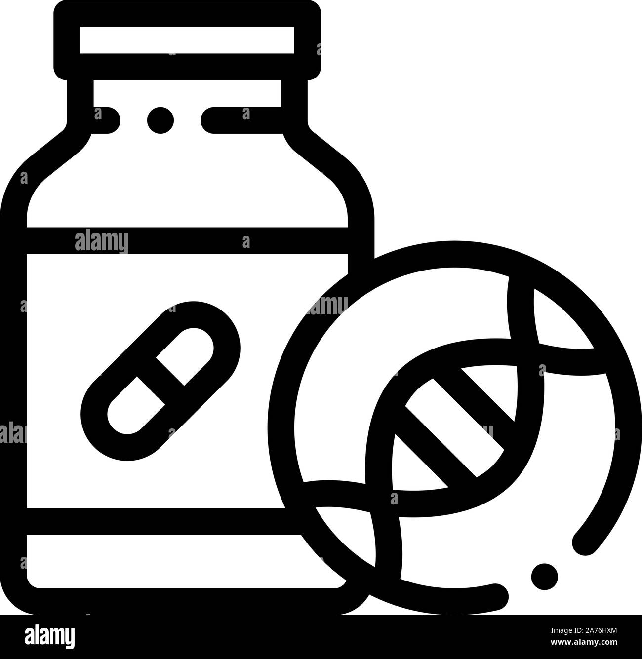 Medical Pill Bottle Biohacking Icon Vector Illustration Stock Vector