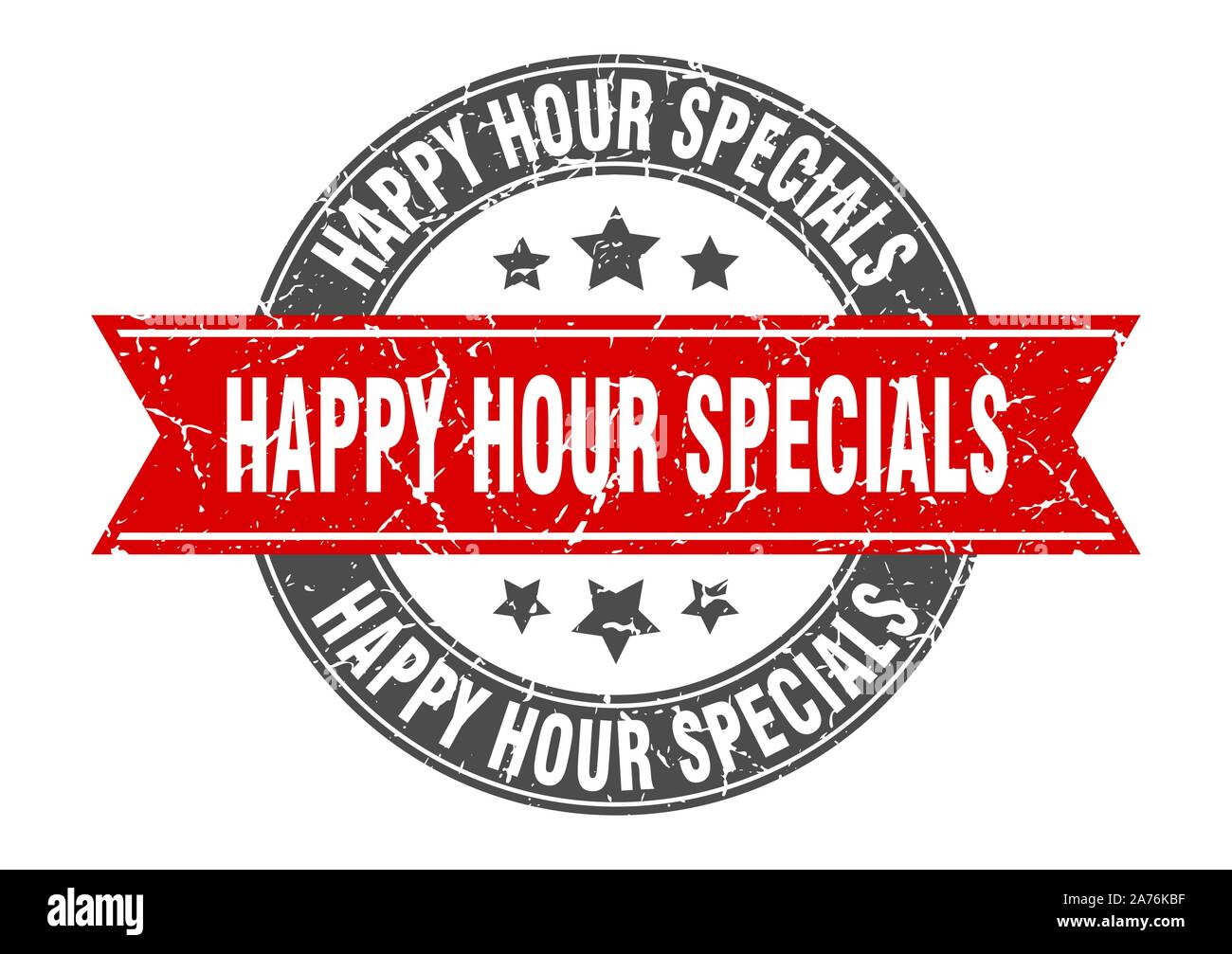 happy hour specials round stamp with red ribbon. happy hour specials Stock Vector Image & Art