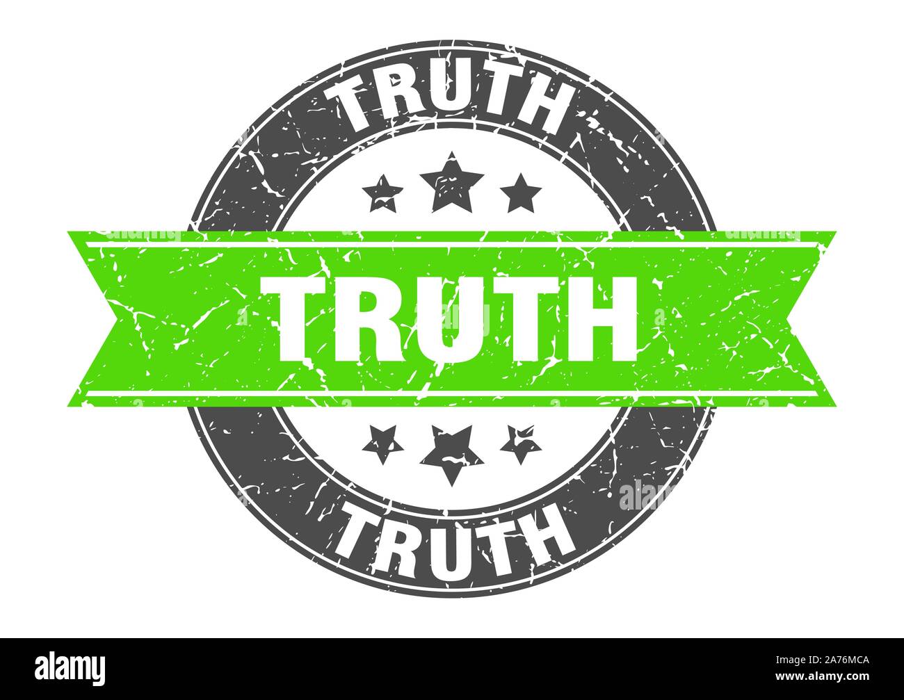 Truth Lettering Round truth round stamp with green ribbon. truth Stock Vector Image & Art - Alamy