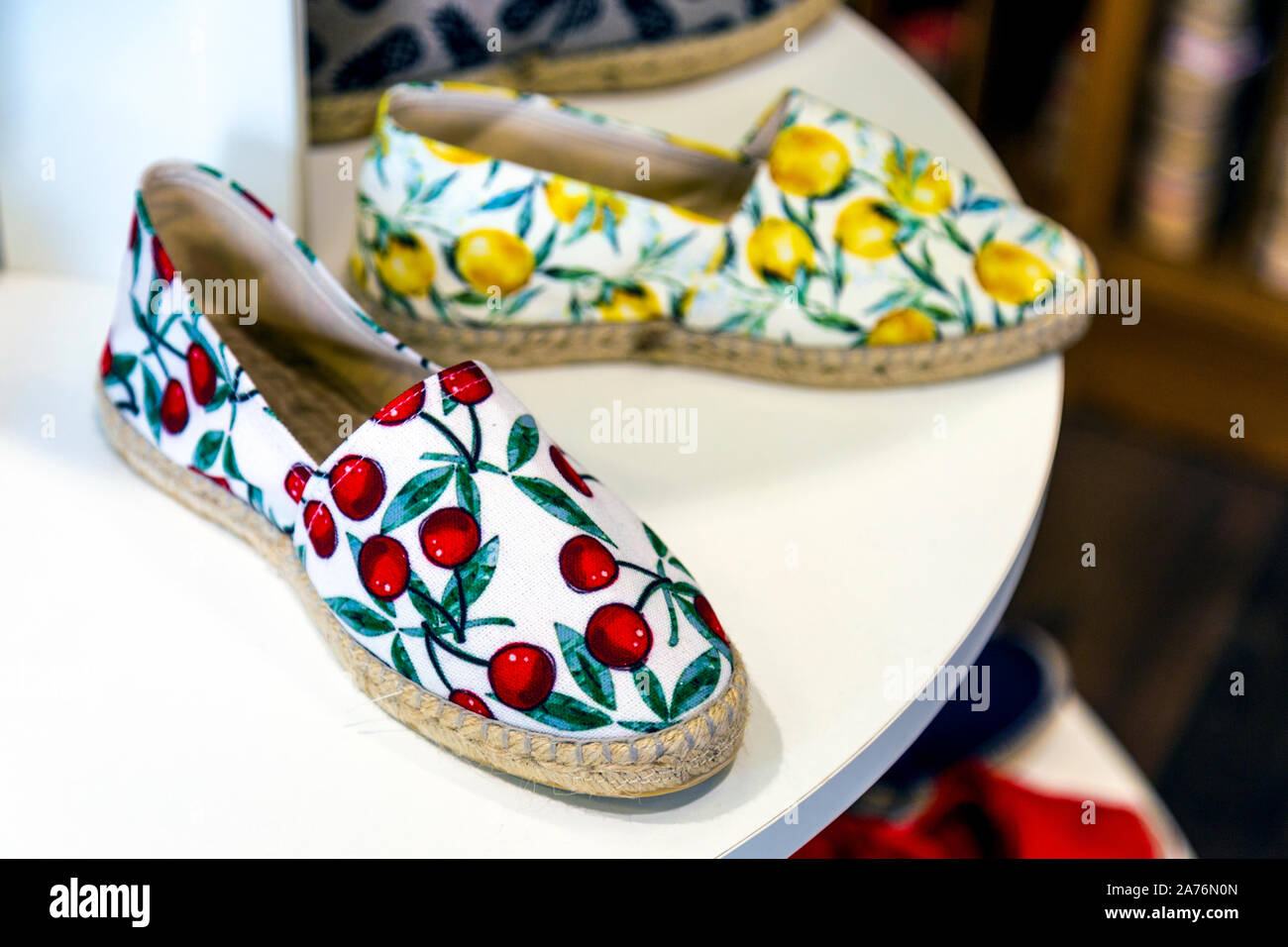 Espadrille shoes at La maison de l'espadrille, Biarritz, France Stock Photo  - Alamy