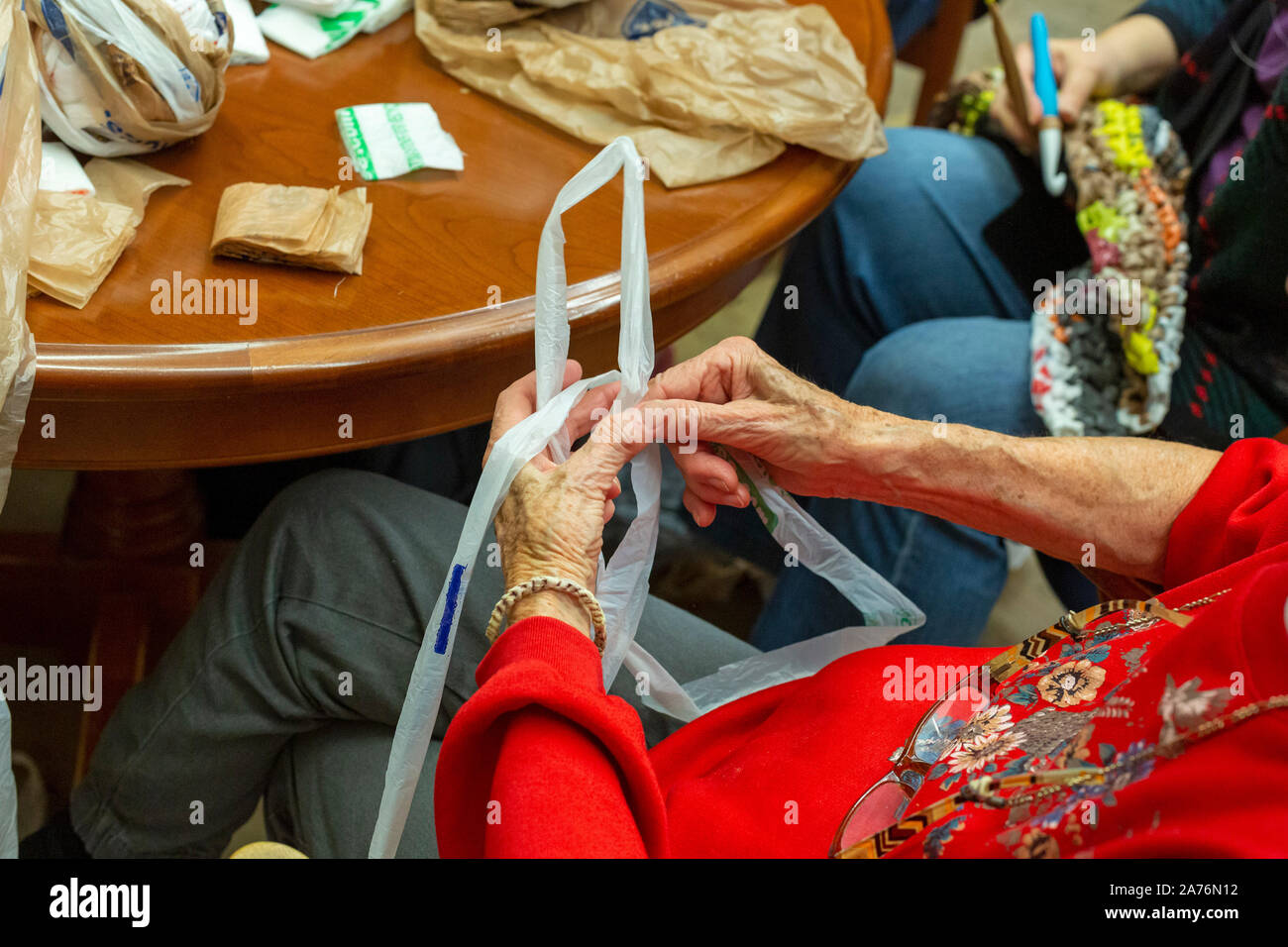 Wyandotte Michigan Women Make Sleeping Mats For Homeless People