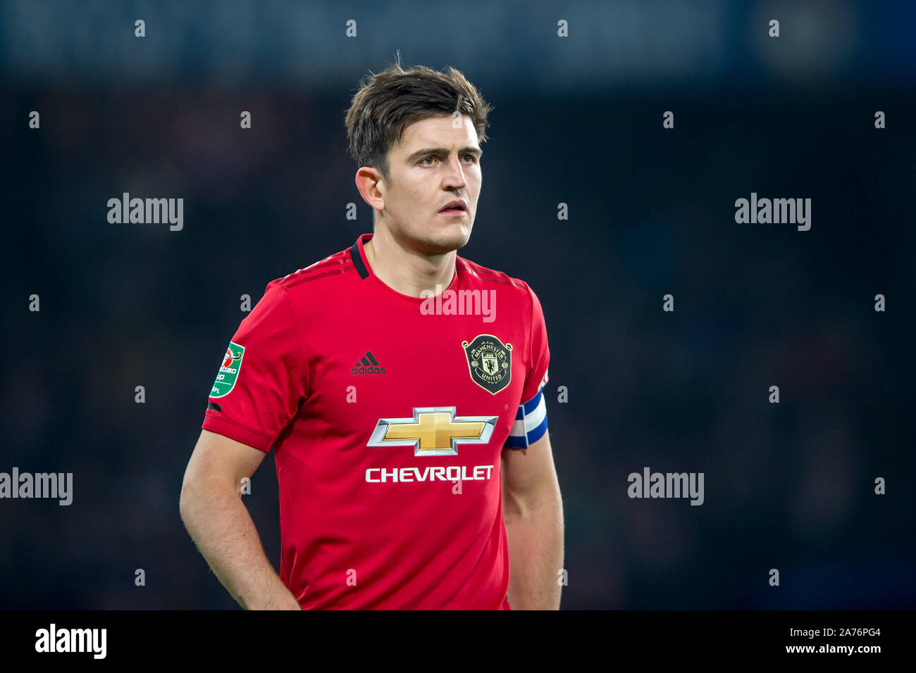 London, UK. 30th Oct, 2019. Harry Maguire of Manchester United during the EFL Carabao Cup Round of 16 match between Chelsea and Manchester United at Stamford Bridge, London, England. Photo by Salvio Calabrese. Editorial use only, license required for commercial use. No use in betting, games or a single club/league/player publications. Credit: UK Sports Pics Ltd/Alamy Live News Stock Photo