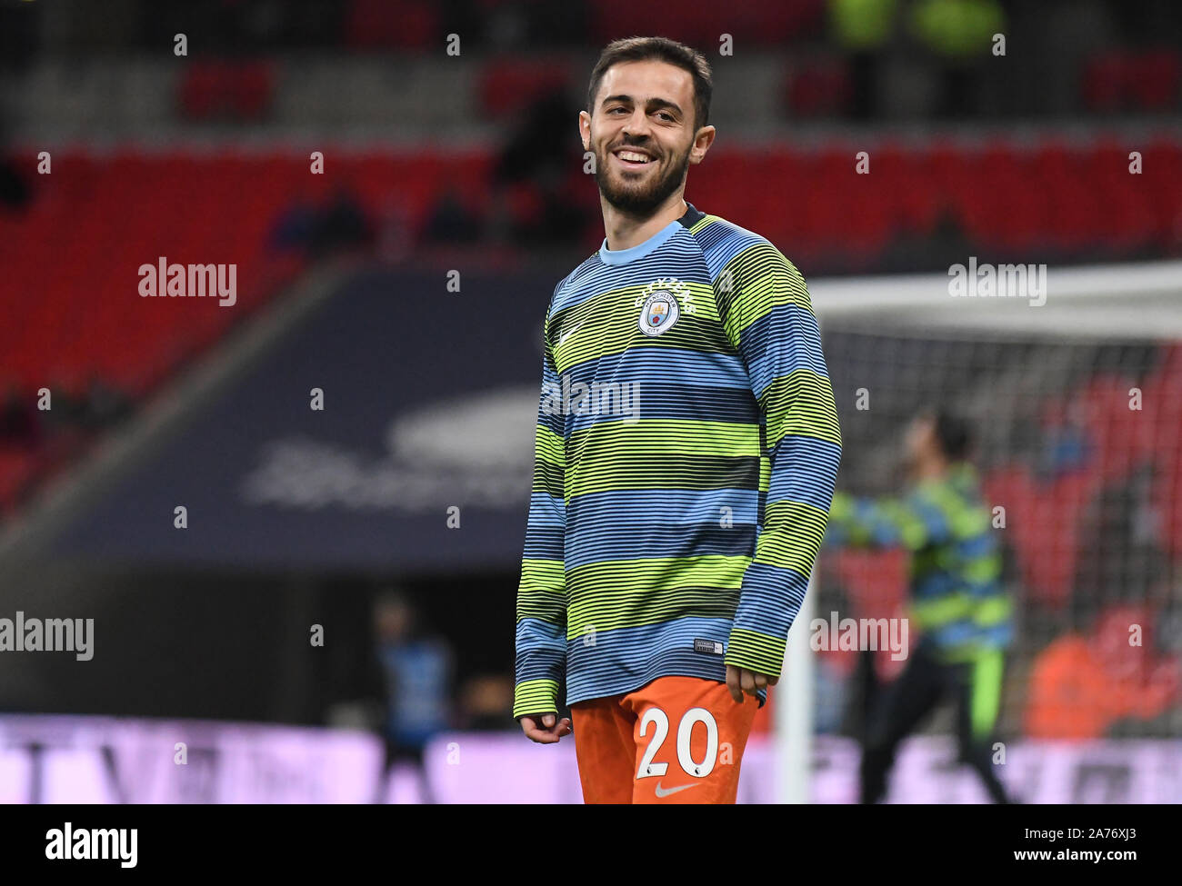 LONDON, ENGLAND - OCTOBER 29, 2018: Bernardo Silva of City pictured prior to the 2018/19 English Premier League game between Tottenham Hotspur and Manchester City at Wembley Stadium. Stock Photo