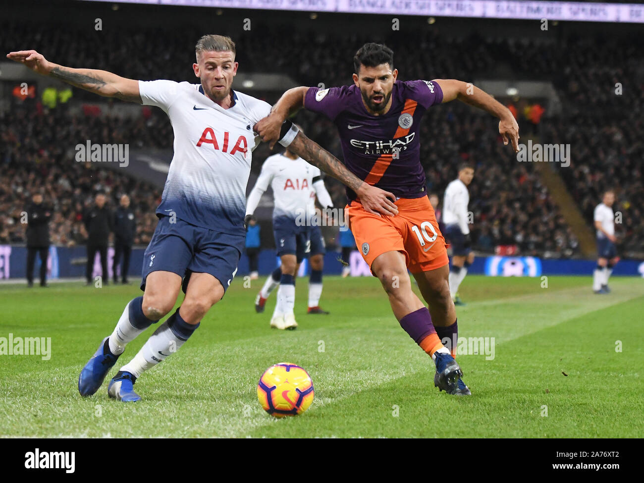 LONDON, ENGLAND - OCTOBER 29, 2018: pictured during the 2018/19 English Premier League game between Tottenham Hotspur and Manchester City at Wembley Stadium. Stock Photo