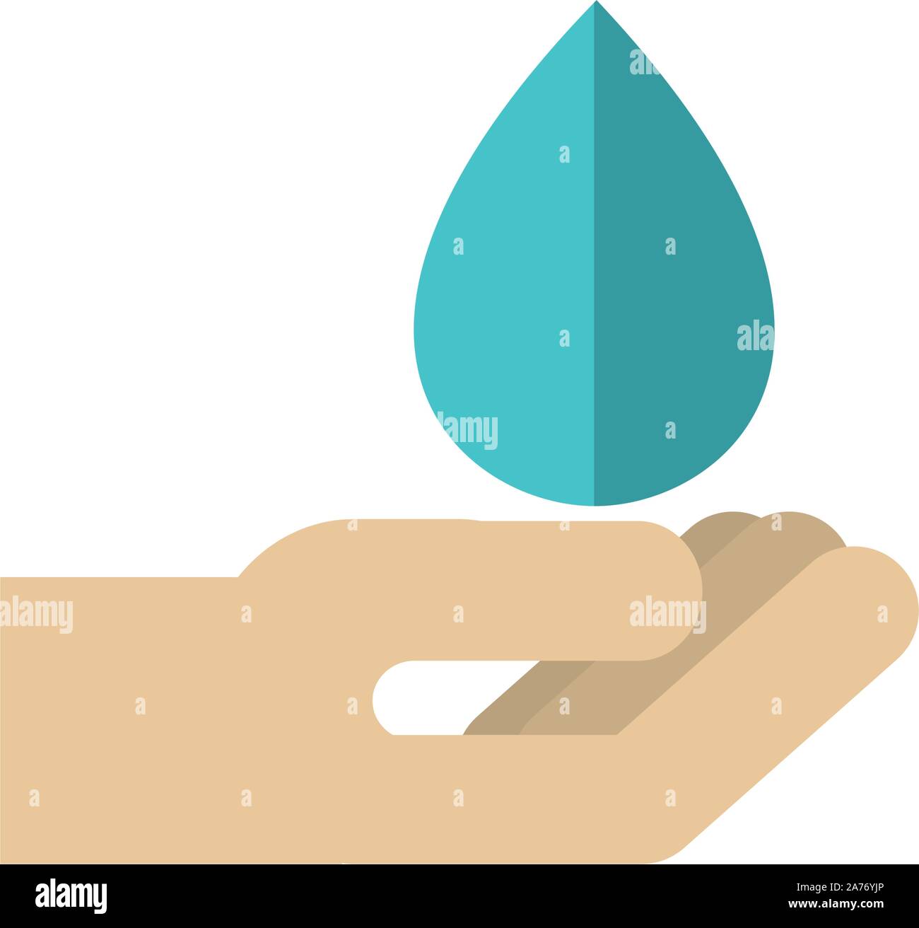 hand with drop water green energy icon vector illustration Stock Vector ...