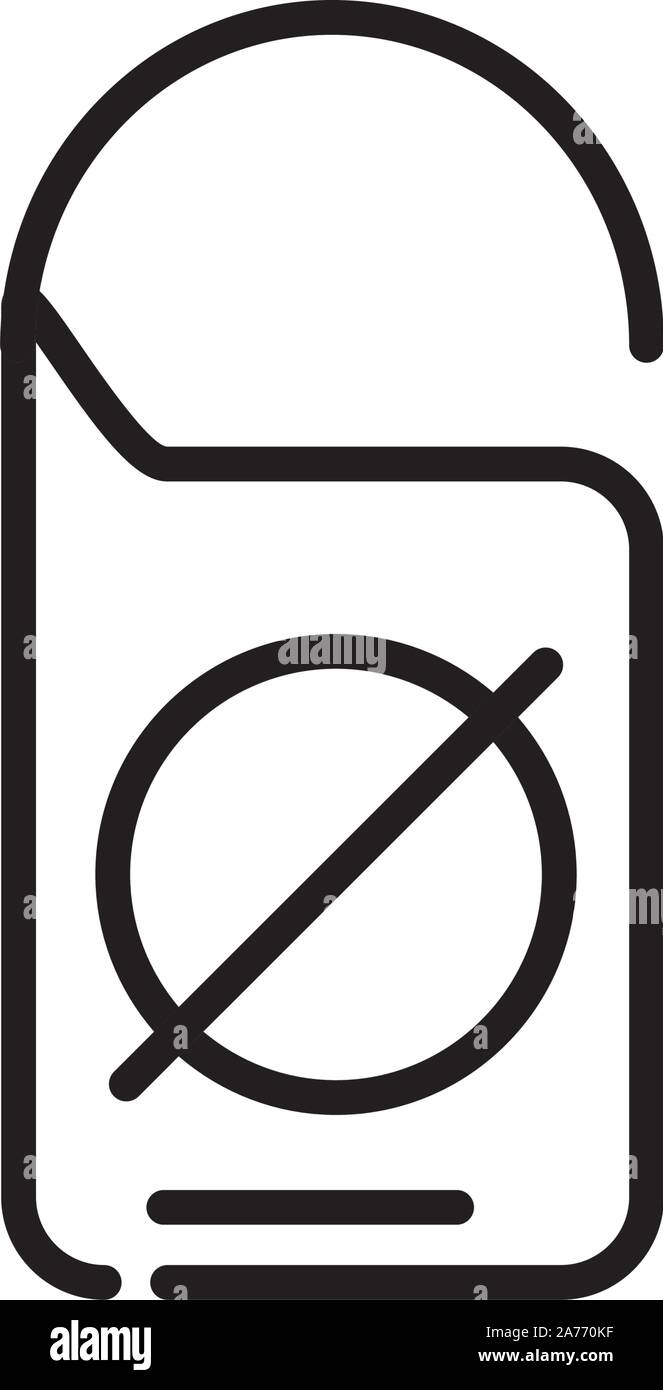 not disturb hotel tourism travel thick line vector illustration Stock Vector