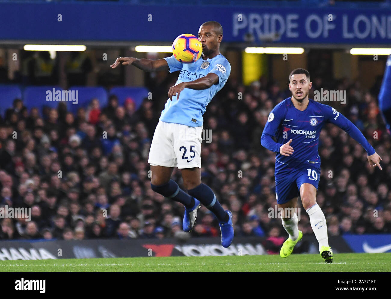 LONDON, ENGLAND - DECEMBER 8, 2018: pictured prior to the 2018/19 Premier League game between Chelsea FC and Manchester City at Stamford Bridge. Stock Photo