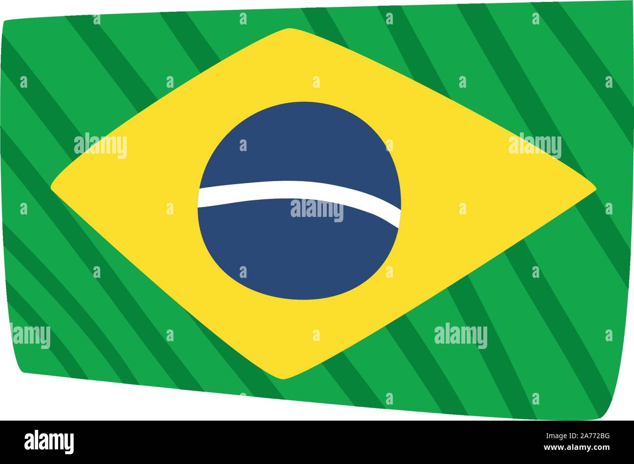 flag of Brazil on white background vector illustration design Stock ...