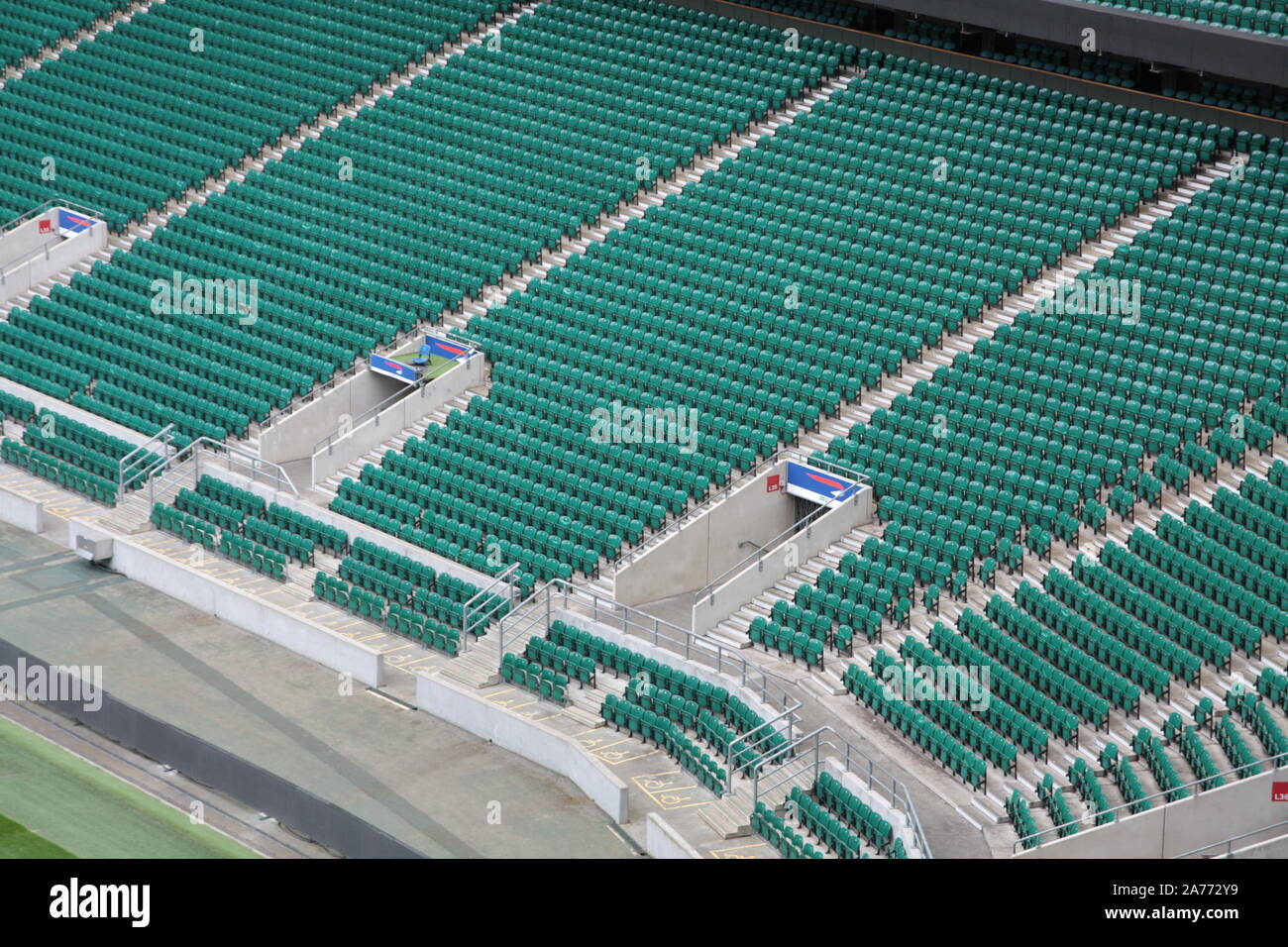 Twickenham stadium South Stand seats Stock Photo