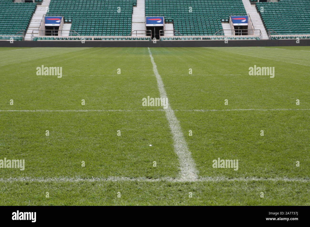 Twickenham stadium pitch central line Stock Photo