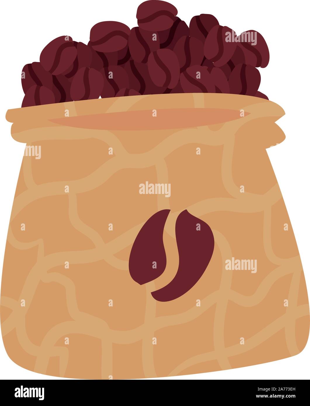 bag with coffee beans on white background vector illustration design