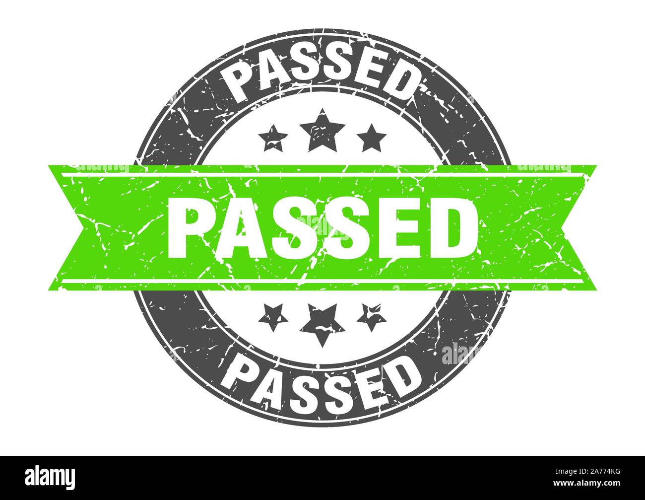 passed round stamp with green ribbon passed Stock Vector Image Art