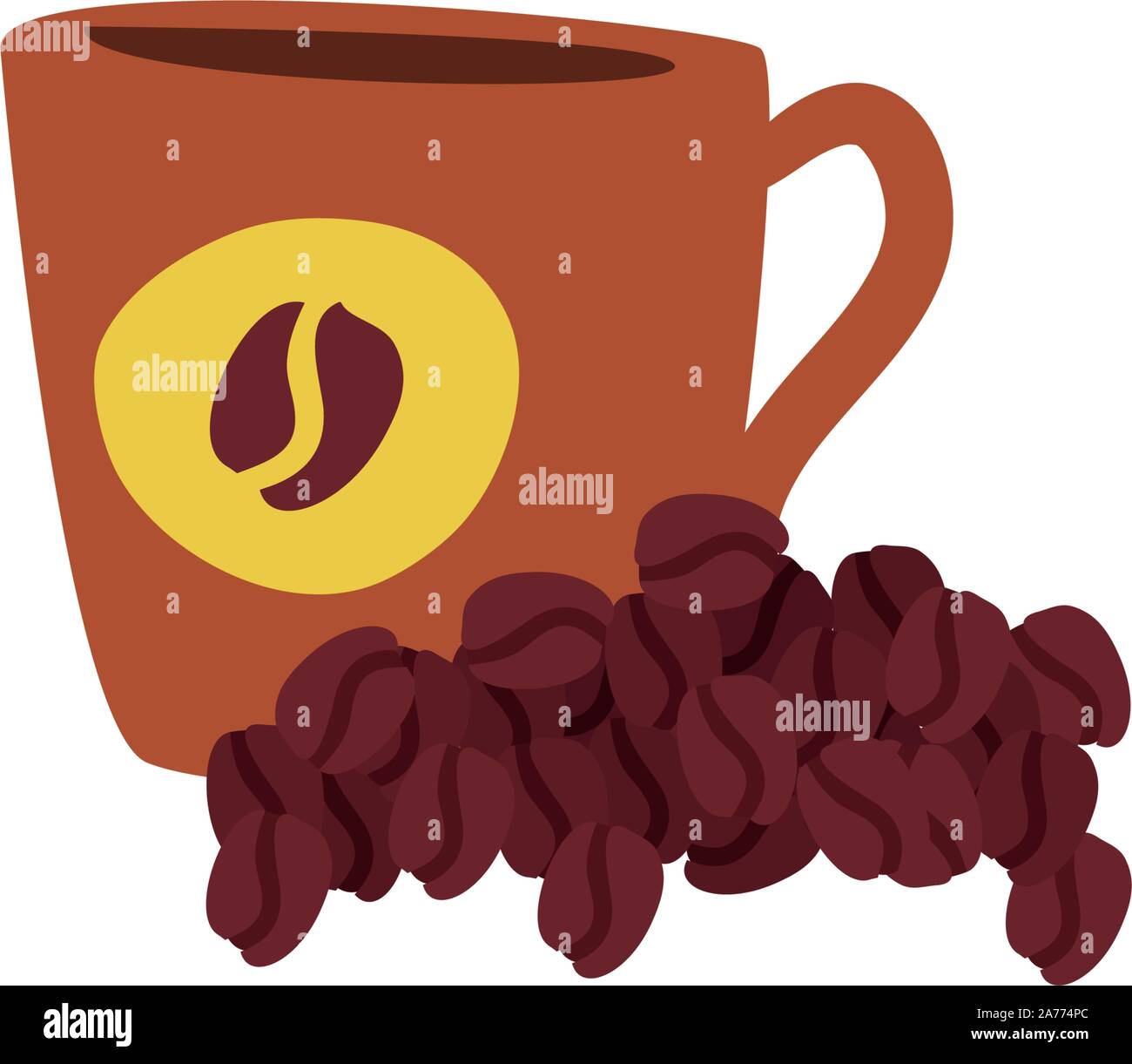 cup with coffee beans on white background vector illustration design ...