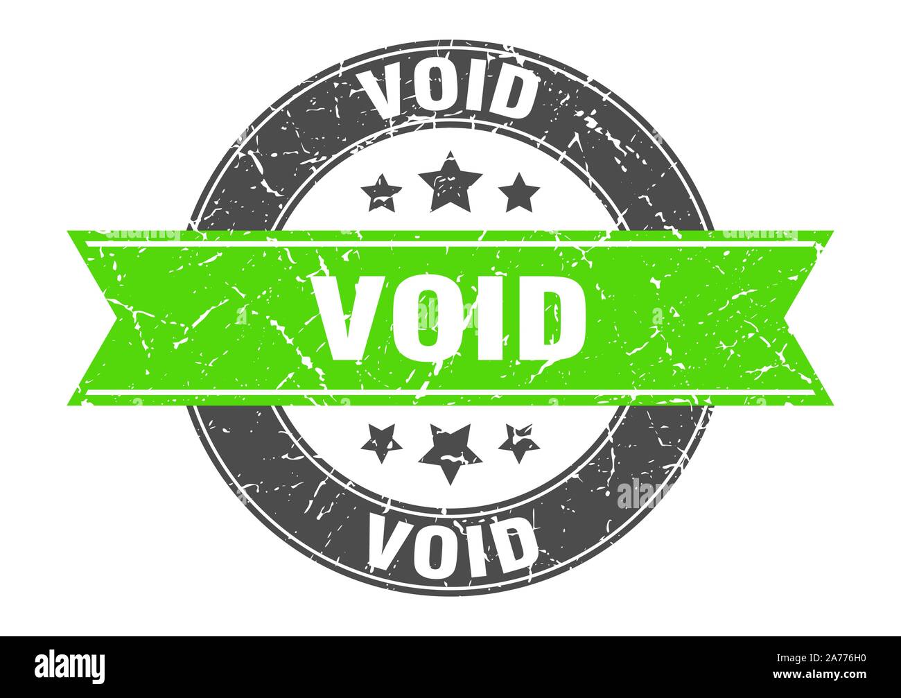 void round stamp with green ribbon. void Stock Vector