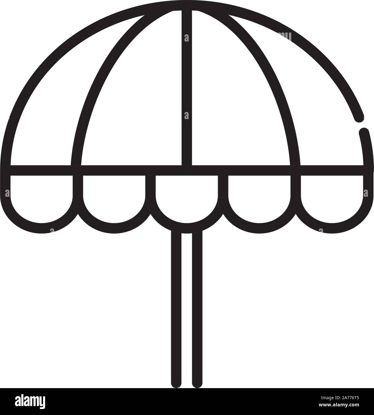 beach umbrella tourism travel thick line vector illustration Stock ...