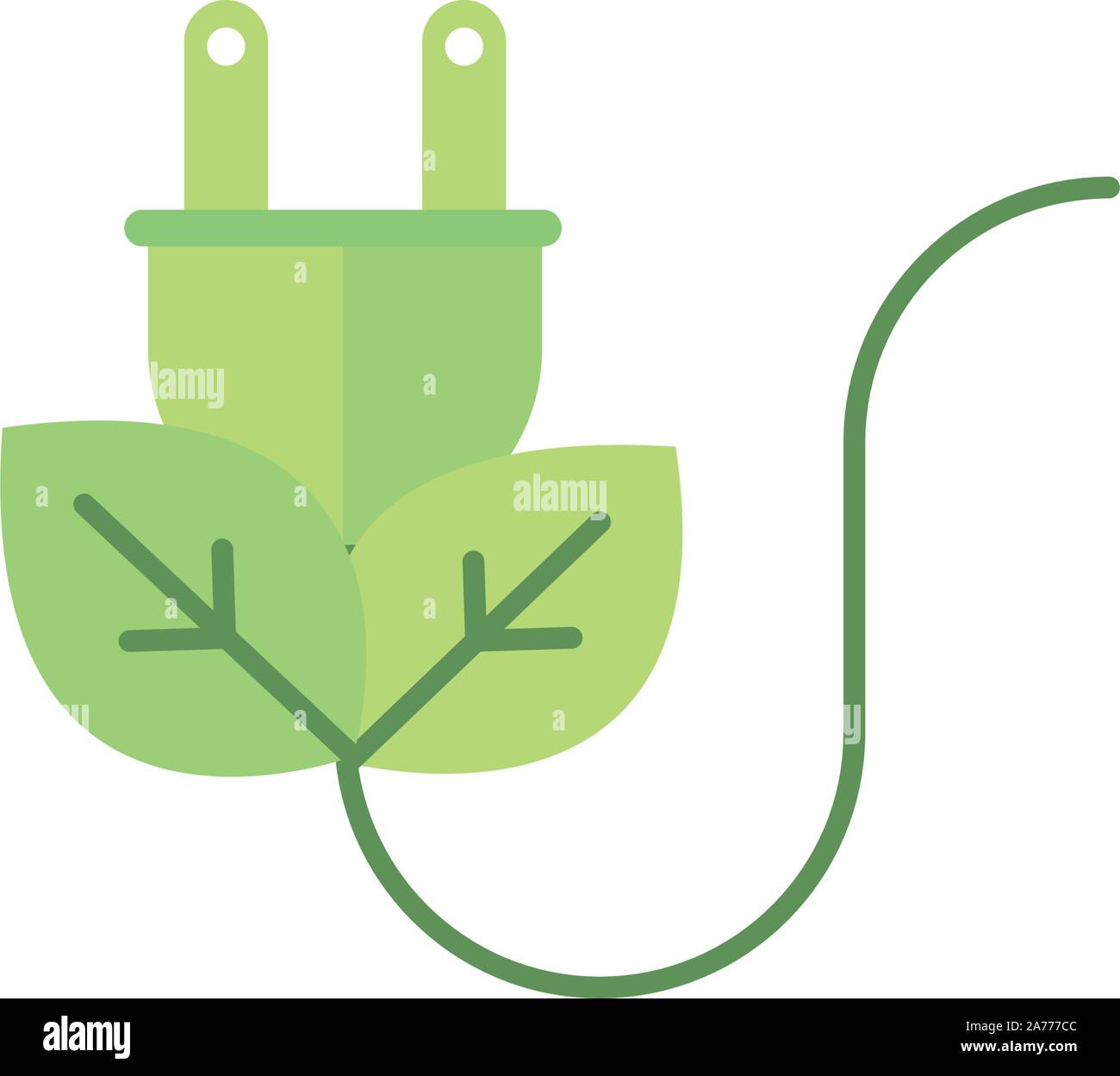 plug cable leaves nature green energy icon vector illustration Stock ...