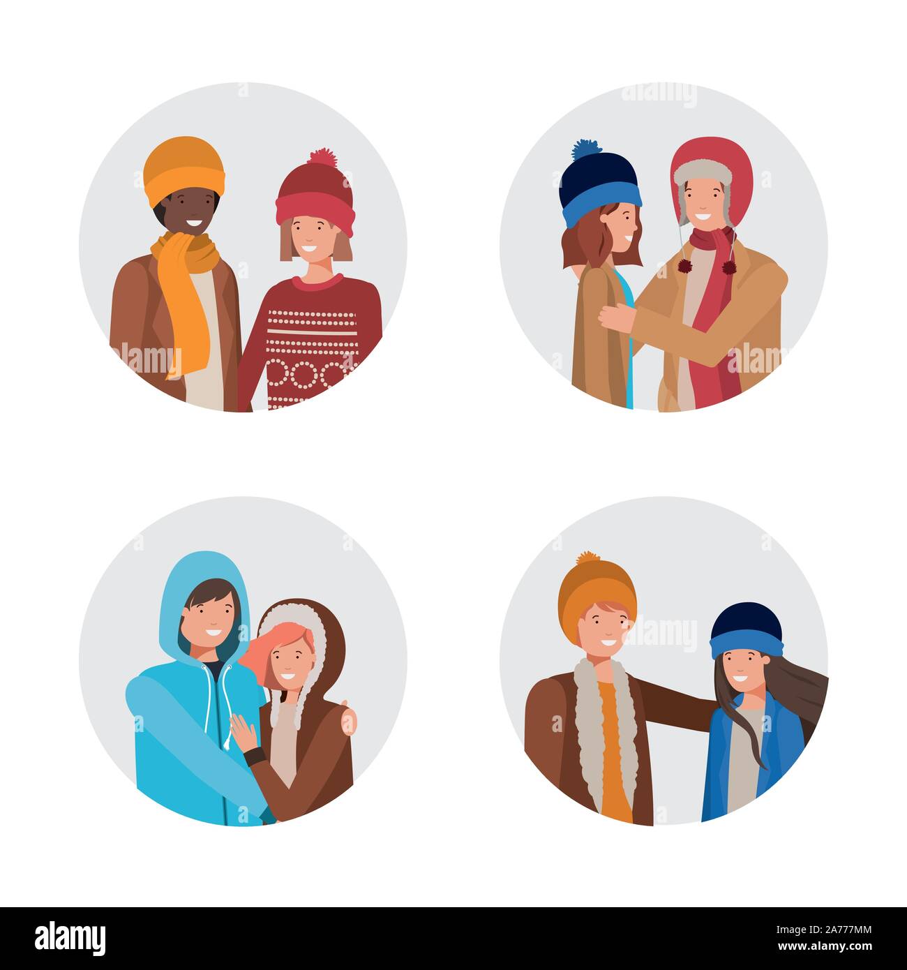 Group young happy pretty Stock Vector Images Alamy