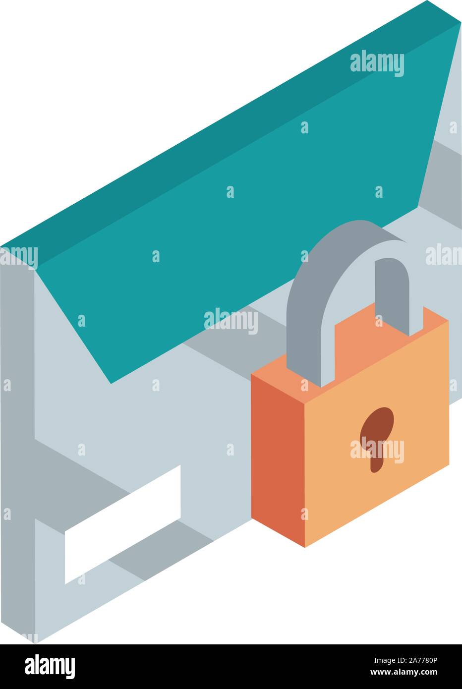 envelope security correspondence postal mail isometric vector ...