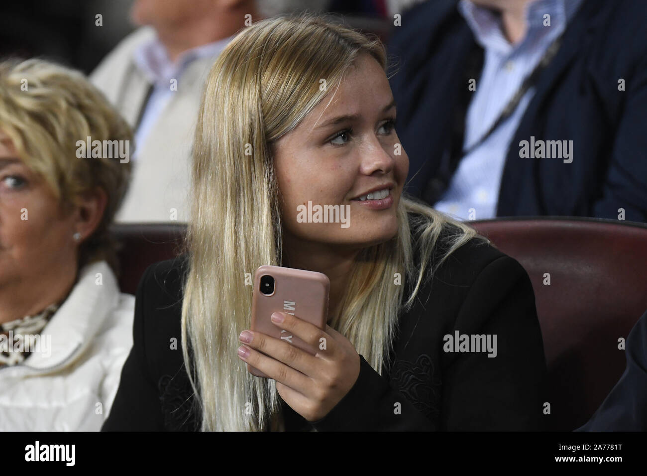 Barcelona 29 10 2019 Laliga 2019 2020 Date 11 Barcelona Valladolid Frenkie De Jong S Girlfriend Mikky Kieme On The Stands Before The Kick Off Credit Pro Shots Alamy Live News Stock Photo Alamy