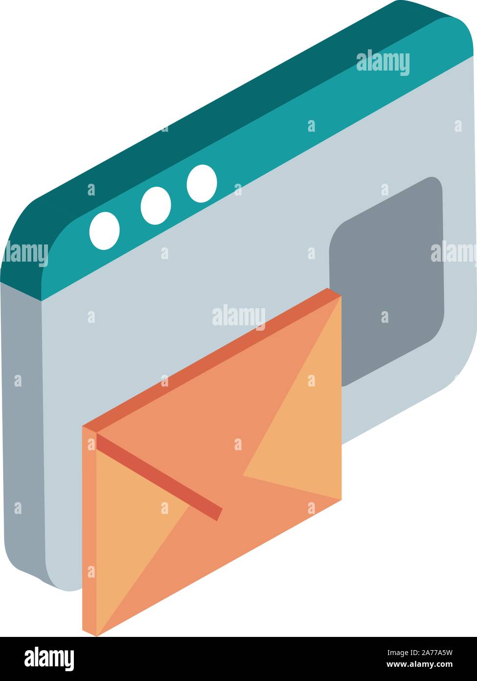 website email correspondence postal mail isometric vector illustration Stock Vector