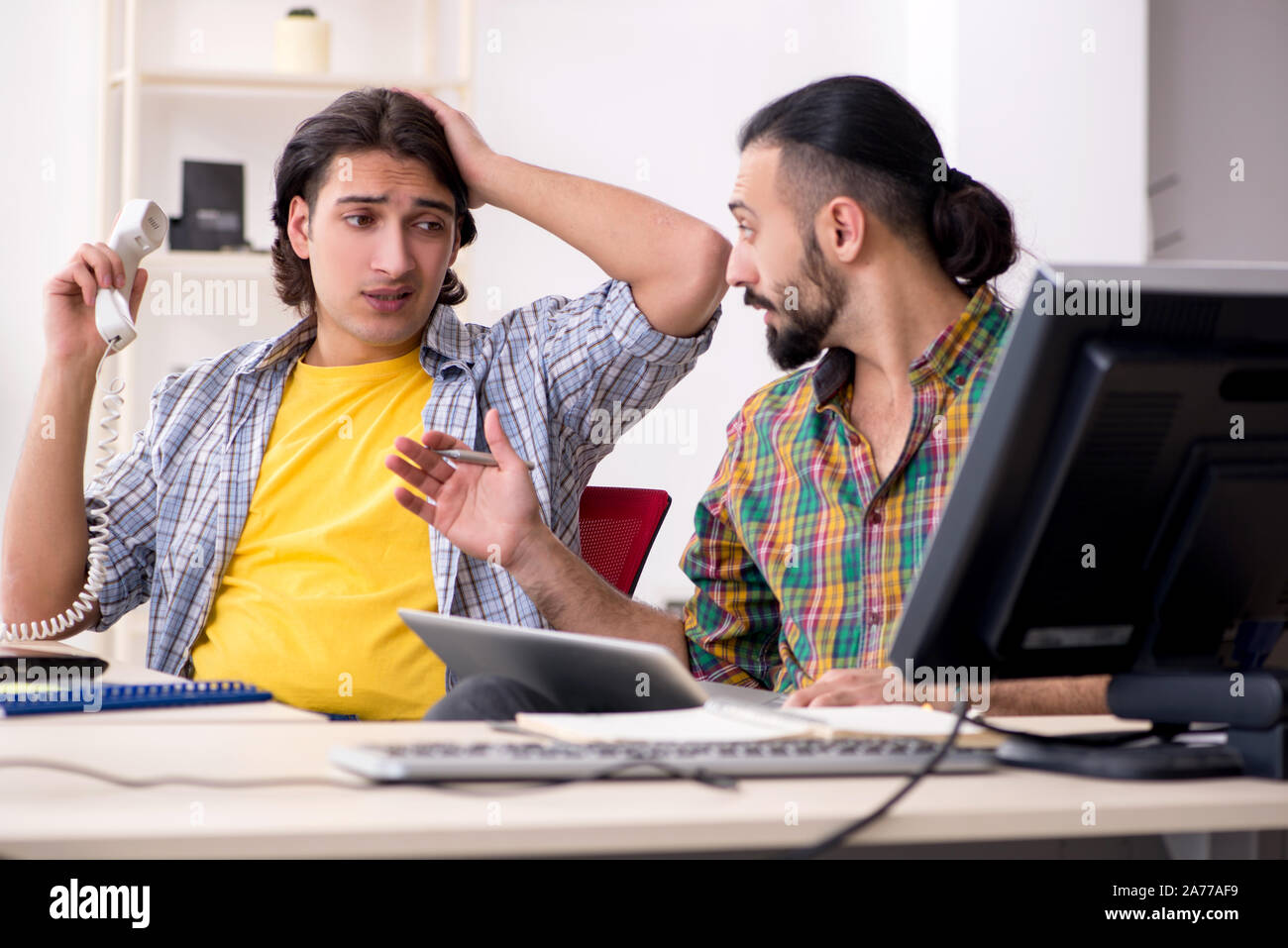 The it engineers working on hardware issue Stock Photo