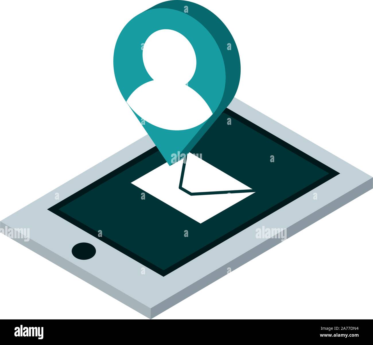 smartphone message email mail isometric vector illustration Stock ...
