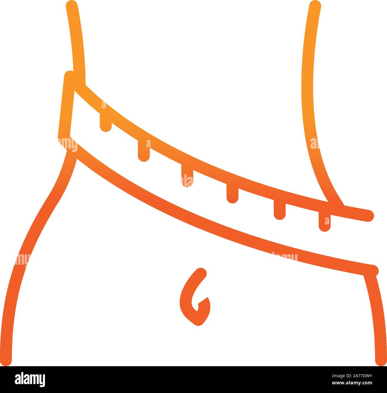 body tape measure sport fitness gradient line vector illustration Stock