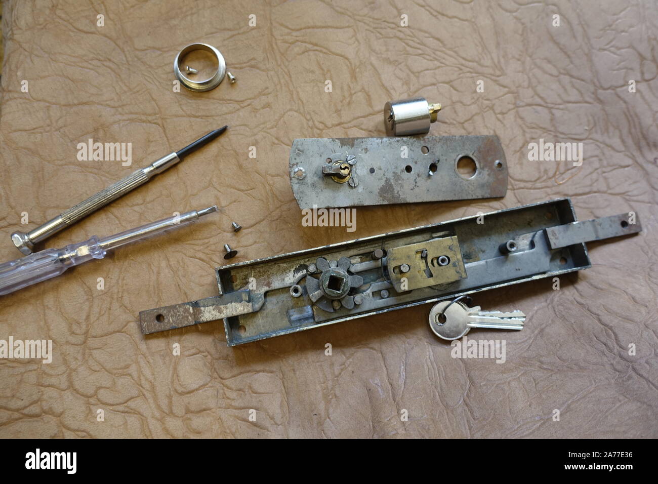 Keys in repair Workshop Stock Photo